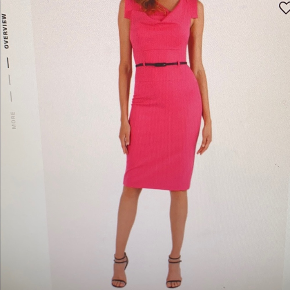 Black Halo Fuchsia Midi Dress
